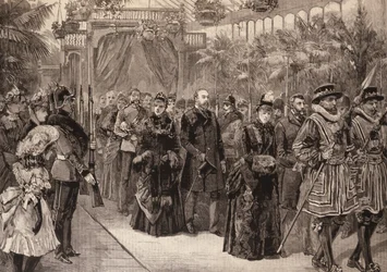 Der Prinz und die Prinzessin von Wales in Manchester: Prozession im Ausstellungsgebäude